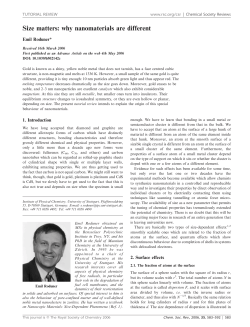 Size matters: why nanomaterials are different