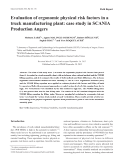 Evaluation of ergonomic physical risk factors in a truck