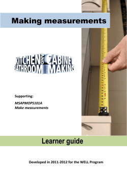 Learner guide: `Making measurements`