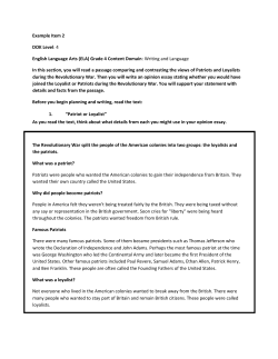 Patriot Loyalist Opinion Prompt