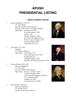 Handout - Presidential listing