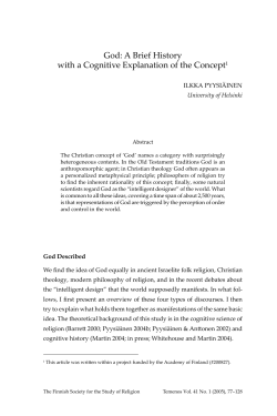 God: A Brief History with a Cognitive Explanation of the