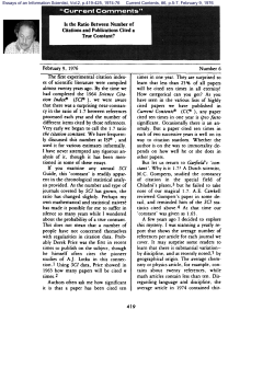 Is the ratio between number of citations and publications cited a true