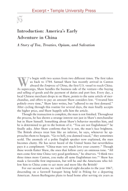 America`s First Adventure in China: Trade, Treaties, Opium, and
