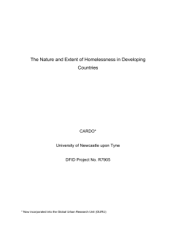 The Nature and Extent of Homelessness in Developing Countries