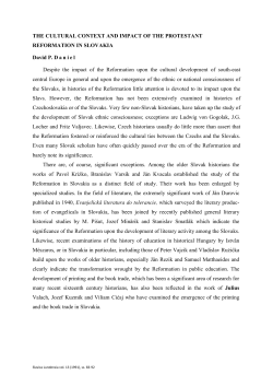 THE CULTURAL CONTEXT AND IMPACT OF THE PROTESTANT