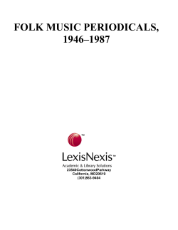 folk music periodicals, 1946&ndash;1987