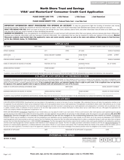 Credit Card Application - North Shore Trust and Savings