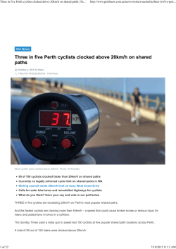 Three in five Perth cyclists clocked above 20km/h on shared paths
