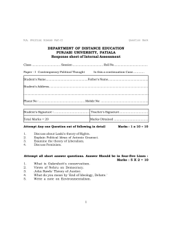 M.A. Political Science Part II Question Bank