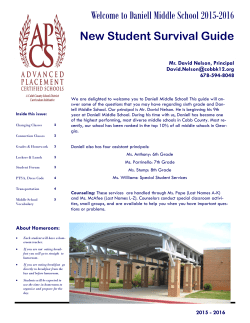 Welcome to Daniell Middle School 2015