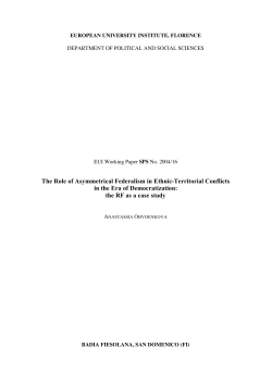 The Role of Asymmetrical Federalism in Ethnic