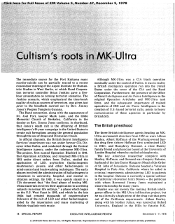 Cultism`s Roots in MK-Ultra - Executive Intelligence Review