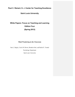 Mind Wandering in the Classroom