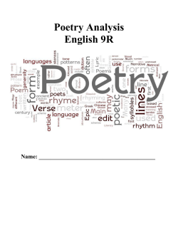 Poetry Analysis English 9R