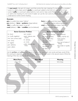 5 Example: pre- is a prefix that means &ldquo;before&rdquo; form is a base word