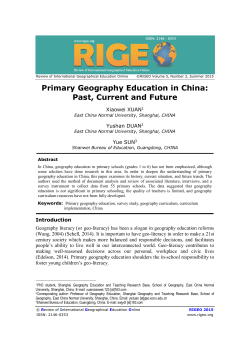 Primary Geography Education in China: Past, Current and