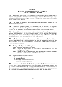 7-1 CHAPTER 7 FLEXIBLE BUDGETS, DIRECT