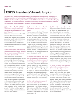 COPSS Presidents` Award: Tony Cai