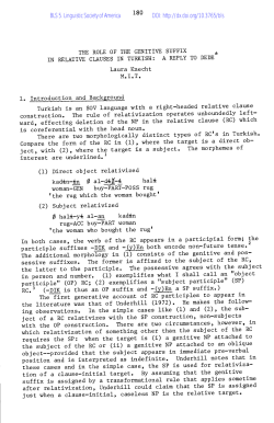 180 THE ROLE OF THE GENITIVE SUFFIX IN RELATIVE CLAUSES