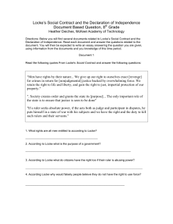 Locke`s Social Contract and the Declaration of Independence