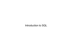 Introduction to SQL
