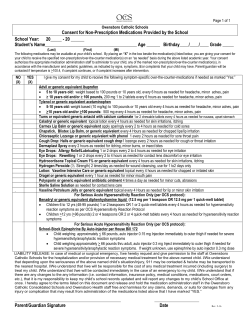 Consent for Non-Prescription Medications Provided by School