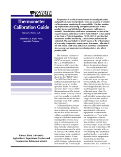 Thermometer Calibration Guide - Animal Sciences and Industry