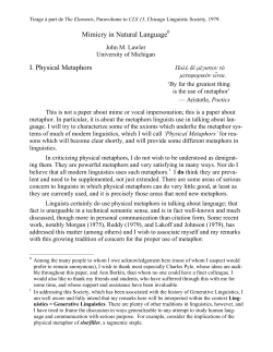 Mimicry in Natural Language - UM Personal World Wide Web Server