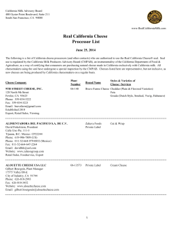 Real California Cheese Processor List