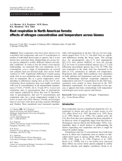 Root respiration in North American forests: effects of nitrogen