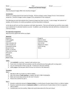 Physical and Chemical Changes Problem How do ph