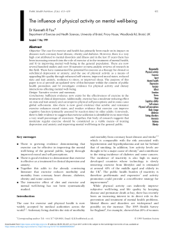The influence of physical activity on mental well-being