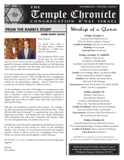 October 2013 - Temple B`nai Israel