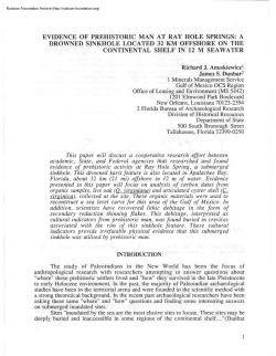 evidence of prehistoric man at ray hole springs: a drowned sinkhole