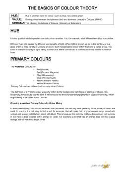 the basics of colour theory hue primary colours