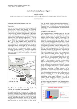 Costa Rica Country Update Report