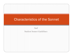 Characteristics of the Sonnet