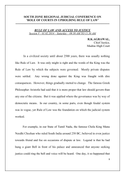 Rule of law and access to Justice