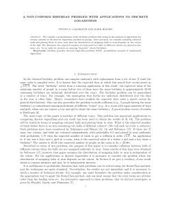 A NON-UNIFORM BIRTHDAY PROBLEM WITH APPLICATIONS TO