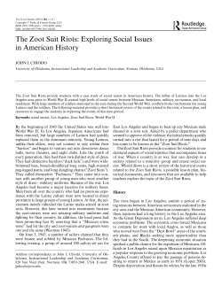 The Zoot Suit Riots: Exploring Social Issues in