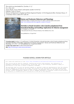 Marine and Freshwater Behaviour and Physiology