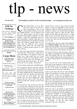 Carpe Diem - The Long Partnership