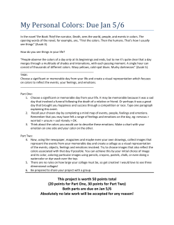 My Personal Colors: Due Jan 5/6