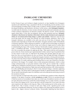 Inorganic Chemistry &ndash; Compounds