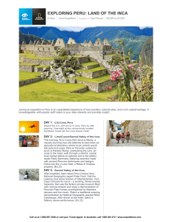 EXPLORING PERU: LAND OF THE INCA
