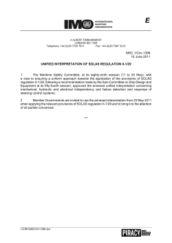 MSC.1/Circ.1398 10 June 2011 UNIFIED INTERPRETATION OF