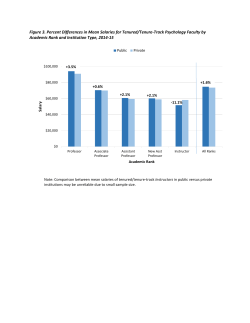 Figure 3. Percent Differences in Mean Salaries for Tenured/Tenure