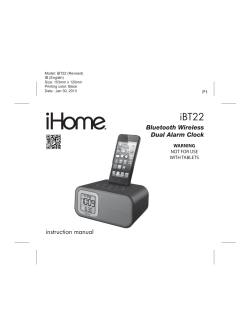 OEM Bluetooth iHome User`s Guide