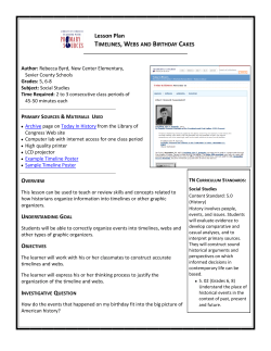 Lesson Plan TIMELINES, WEBS AND BIRTHDAY CAKES